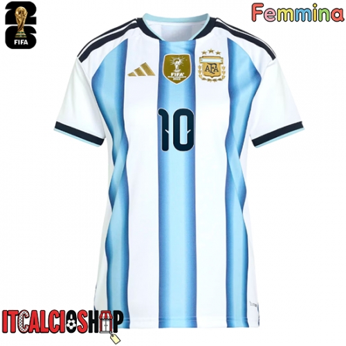 Argentina Lionel Messi #10 Prima Maglia Femmina Mondiali 2026 Manica Corta